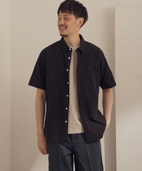 URBAN RESEARCH DOORS（アーバンリサーチドアーズ）の「マイクロサッカー レギュラーカラーシャツ（シャツ/ブラウス・メンズ・グレー/イエロー/ブラック・38/40）」の11枚目の写真