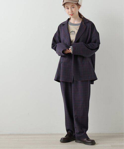 DOUBLE NAME（ダブルネーム）の「ハンド風ステッチゆるテーパードパンツ（その他パンツ・レディース・ブラック/ネイビー/ブラウン・FREE）」の4枚目の写真