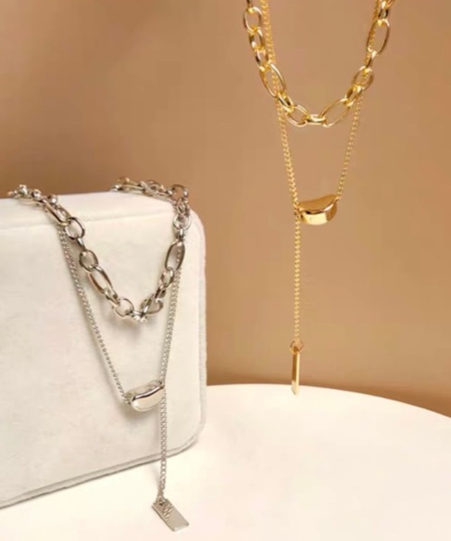 KOR（ケーオーアール）の「ダブルチェーンネックレス（ネックレス・レディース・シルバー/ゴールド・FREE）」の9枚目の写真