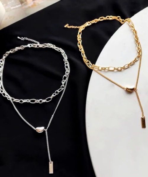 KOR（ケーオーアール）の「ダブルチェーンネックレス（ネックレス・レディース・シルバー/ゴールド・FREE）」の5枚目の写真