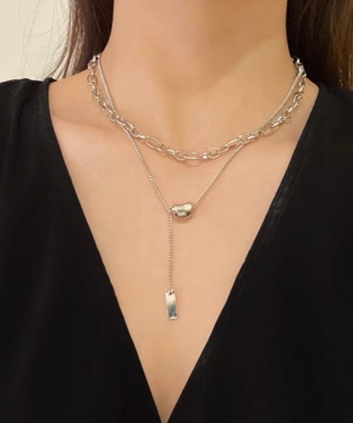 KOR（ケーオーアール）の「ダブルチェーンネックレス（ネックレス・レディース・シルバー/ゴールド・FREE）」の6枚目の写真