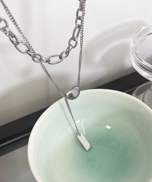 KOR（ケーオーアール）の「ダブルチェーンネックレス（ネックレス・レディース・シルバー/ゴールド・FREE）」の8枚目の写真