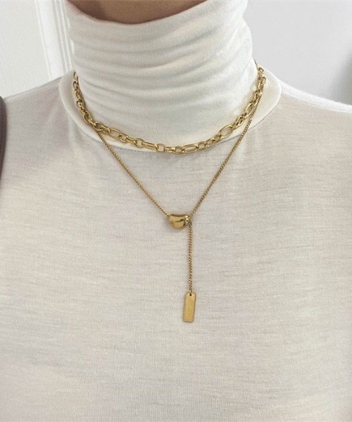 KOR（ケーオーアール）の「ダブルチェーンネックレス（ネックレス・レディース・シルバー/ゴールド・FREE）」の7枚目の写真