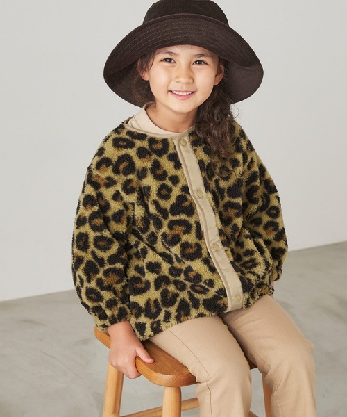 ＆yam（アンドヤム）の「総柄ボアブルゾン レオパード柄/ネイティブ柄/チェック柄【親子お揃い/リンクコーデ】（ブルゾン・キッズ・ベージュ/ブラウン/グレー・120-130cm/150-160cm/110-120cm/130-140cm/140-150cm）」の15枚目の写真