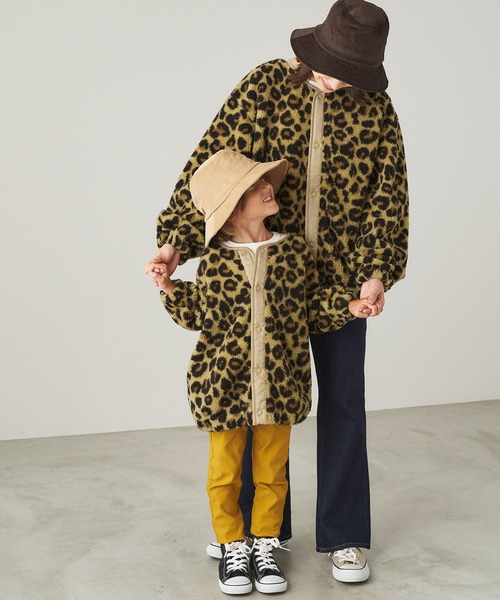 ＆yam（アンドヤム）の「総柄ボアブルゾン レオパード柄/ネイティブ柄/チェック柄【親子お揃い/リンクコーデ】（ブルゾン・キッズ・ベージュ/ブラウン/グレー・120-130cm/150-160cm/110-120cm/130-140cm/140-150cm）」の19枚目の写真