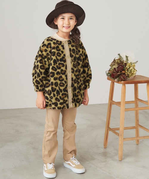 ＆yam（アンドヤム）の「総柄ボアブルゾン レオパード柄/ネイティブ柄/チェック柄【親子お揃い/リンクコーデ】（ブルゾン・キッズ・ベージュ/ブラウン/グレー・120-130cm/150-160cm/110-120cm/130-140cm/140-150cm）」の5枚目の写真