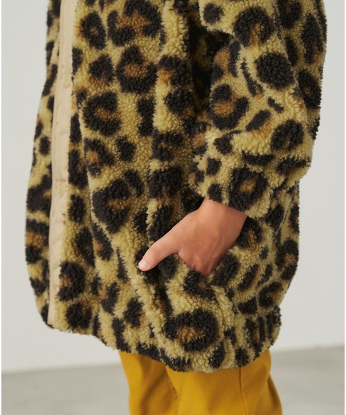 ＆yam（アンドヤム）の「総柄ボアブルゾン レオパード柄/ネイティブ柄