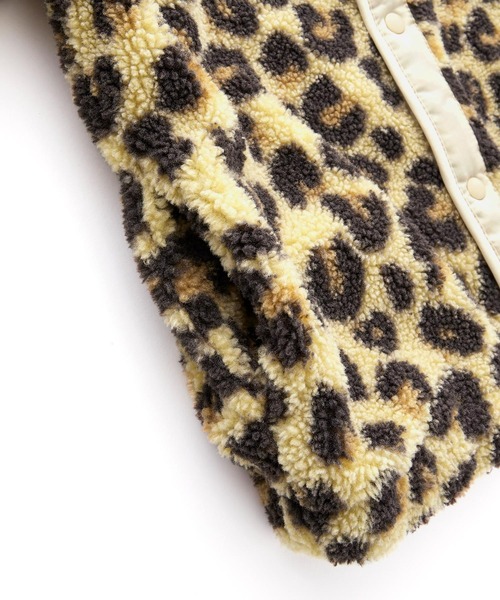 ＆yam（アンドヤム）の「総柄ボアブルゾン レオパード柄/ネイティブ柄/チェック柄【親子お揃い/リンクコーデ】（ブルゾン・キッズ・ベージュ/ブラウン/グレー・120-130cm/150-160cm/110-120cm/130-140cm/140-150cm）」の8枚目の写真