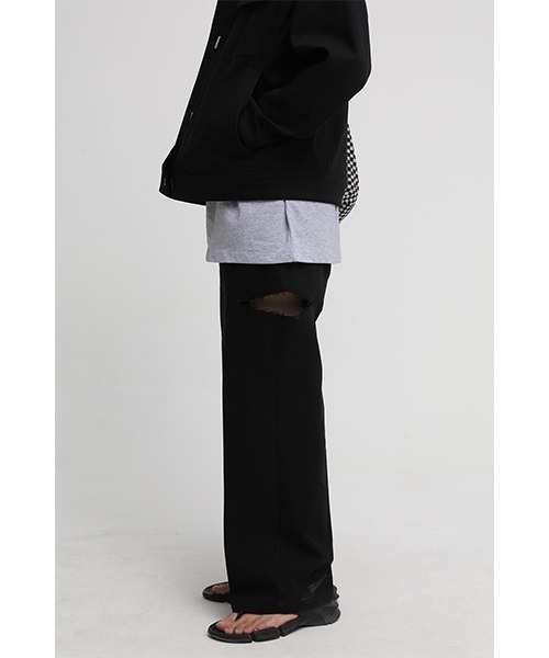MASONPRINCE(メイソンプリンス)の「【MASONPRINCE】Side damage slit denim pants SK2035(スラックス・メンズ・ブラック・L/XL/M/S)」の6枚目の写真