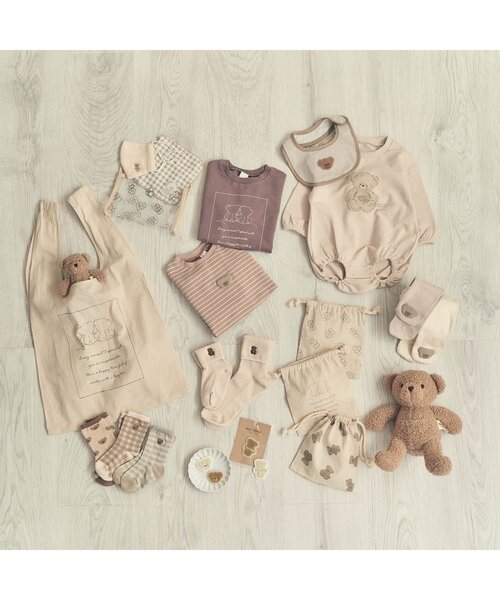 apres les cours（アプレレクール）の「tiny bear 総柄 ソックス（ソックス/靴下・キッズ・ミント/ベージュ/ブラウン・12/18/15 ）」の6枚目の写真