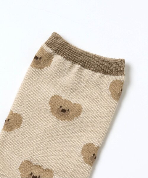 apres les cours（アプレレクール）の「tiny bear 総柄 ソックス（ソックス/靴下・キッズ・ミント/ベージュ/ブラウン・12/18/15 ）」の5枚目の写真