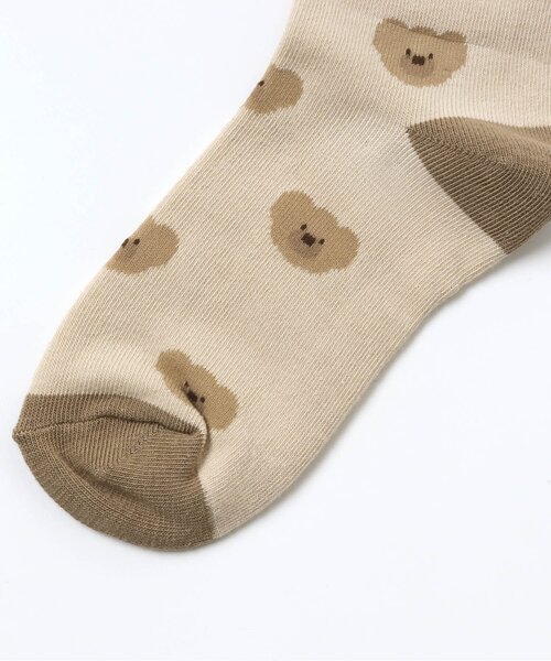 apres les cours（アプレレクール）の「tiny bear 総柄 ソックス（ソックス/靴下・キッズ・ミント/ベージュ/ブラウン・12/18/15 ）」の7枚目の写真