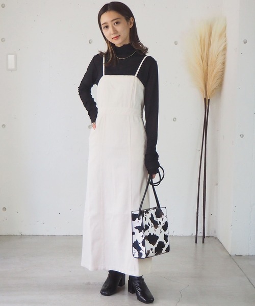 tiptop（ティップトップ）の「【2サイズ展開】シアーメローハイネックロンT 【Lサイズあり】（Tシャツ/カットソー・レディース・オフホワイト/ブラック/ブルー/モカ/グリーン/ブラウン・FREE/L）」の13枚目の写真