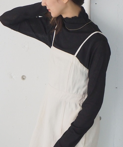 tiptop（ティップトップ）の「【2サイズ展開】シアーメローハイネックロンT 【Lサイズあり】（Tシャツ/カットソー・レディース・オフホワイト/ブラック/ブルー/モカ/グリーン/ブラウン・FREE/L）」の20枚目の写真