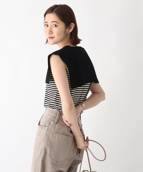 OPAQUE.CLIP（オペークドットクリップ）の「◆2wayセーラーカラーニット【WEB限定カラー・サイズ】（ニット/セーター・レディース・チャコールグレー/ブラック/オフホワイト/ブルー/ホワイト系9/モスグリーン系7・40/38/42/36/34）」の3枚目の写真