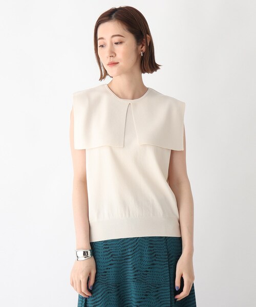 OPAQUE.CLIP（オペークドットクリップ）の「◆2wayセーラーカラーニット【WEB限定カラー・サイズ】（ニット/セーター・レディース・チャコールグレー/ブラック/オフホワイト/ブルー/ホワイト系9/モスグリーン系7・40/38/42/36/34）」の17枚目の写真