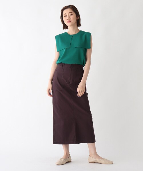 OPAQUE.CLIP（オペークドットクリップ）の「◆2wayセーラーカラーニット【WEB限定カラー・サイズ】（ニット/セーター・レディース・チャコールグレー/ブラック/オフホワイト/ブルー/ホワイト系9/モスグリーン系7・40/38/42/36/34）」の22枚目の写真