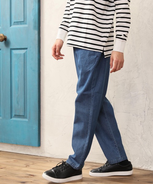 Beno(ビーノ)の「ワイド テーパード イージーシェフパンツ(チノパンツ・メンズ・ブラック系その他3/ネイビー/オリーブ/ベージュ系その他/ベージュ/ブルー系その他/ダークインディゴブルー/ライトインディゴブルー/オフホワイト/ブラウン系その他3/ブラウン系その他/ブラック/ブラウン系その他2・L/M/XL)」の12枚目の写真