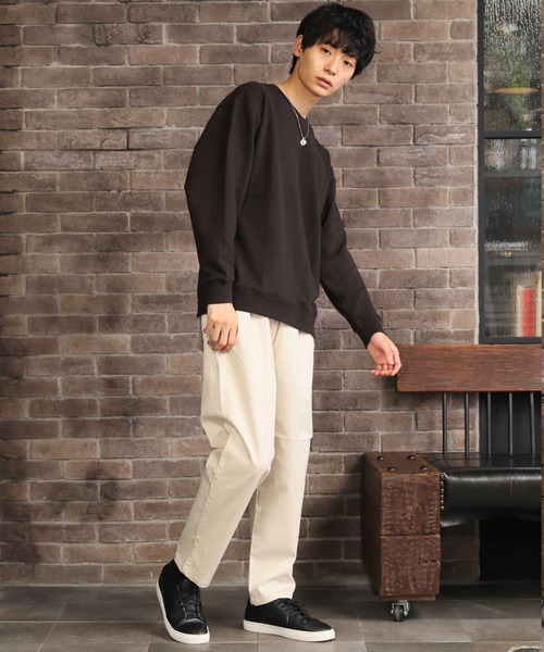 Beno(ビーノ)の「ワイド テーパード イージーシェフパンツ(チノパンツ・メンズ・ブラック系その他3/ネイビー/オリーブ/ベージュ系その他/ベージュ/ブルー系その他/ダークインディゴブルー/ライトインディゴブルー/オフホワイト/ブラウン系その他3/ブラウン系その他/ブラック/ブラウン系その他2・L/M/XL)」の19枚目の写真