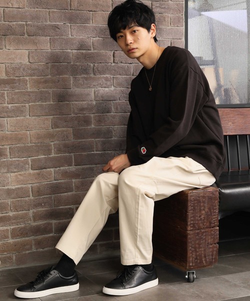 Beno(ビーノ)の「ワイド テーパード イージーシェフパンツ(チノパンツ・メンズ・ブラック系その他3/ネイビー/オリーブ/ベージュ系その他/ベージュ/ブルー系その他/ダークインディゴブルー/ライトインディゴブルー/オフホワイト/ブラウン系その他3/ブラウン系その他/ブラック/ブラウン系その他2・L/M/XL)」の18枚目の写真
