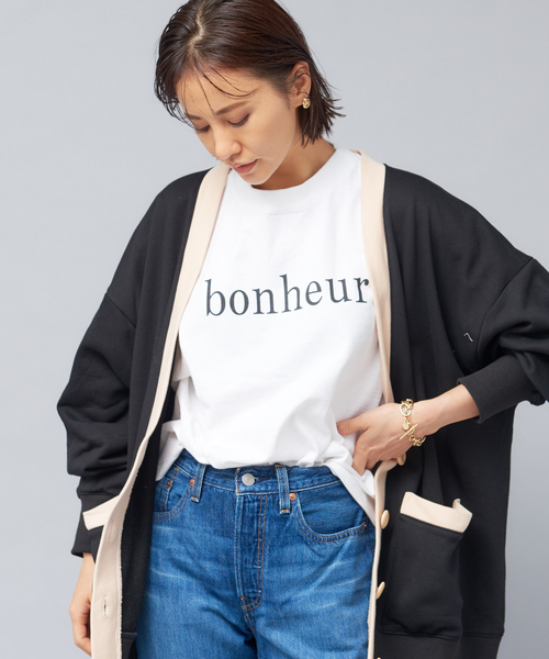 Rouge vif Anna（ルージュヴィフアンナ）の「バイカラーカーディガン（カーディガン/ボレロ・レディース・ベージュ/ブラック・フリー）」の2枚目の写真