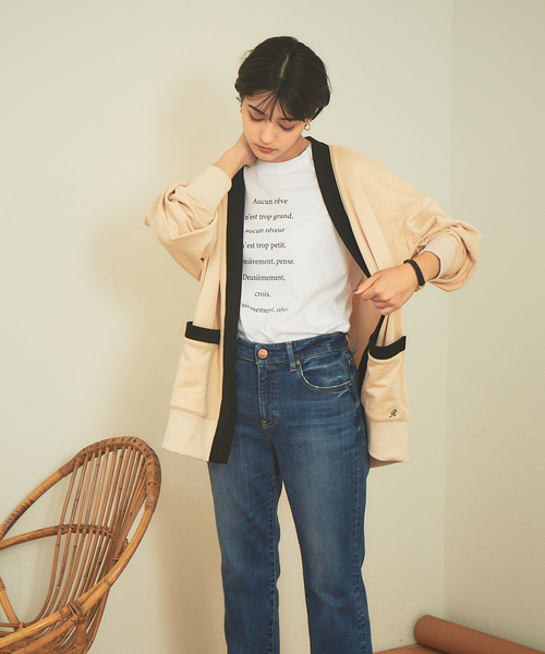 Rouge vif Anna（ルージュヴィフアンナ）の「バイカラーカーディガン（カーディガン/ボレロ・レディース・ベージュ/ブラック・フリー）」の9枚目の写真