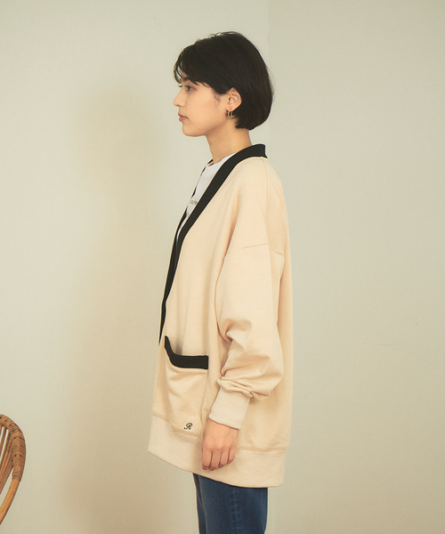 Rouge vif Anna（ルージュヴィフアンナ）の「バイカラーカーディガン（カーディガン/ボレロ・レディース・ベージュ/ブラック・フリー）」の7枚目の写真