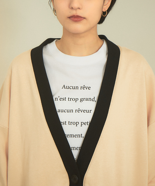 Rouge vif Anna（ルージュヴィフアンナ）の「バイカラーカーディガン（カーディガン/ボレロ・レディース・ベージュ/ブラック・フリー）」の14枚目の写真