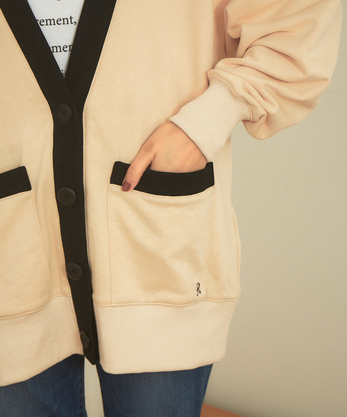 Rouge vif Anna（ルージュヴィフアンナ）の「バイカラーカーディガン（カーディガン/ボレロ・レディース・ベージュ/ブラック・フリー）」の13枚目の写真