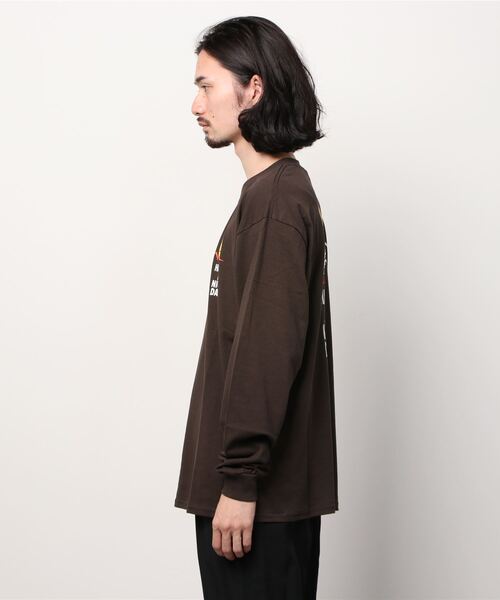 MANASTASH（マナスタッシュ）の「MANASTASH/マナスタッシュ　SMILE MOON LS TEE スマイルムーンロングスリーブティー 7113110（Tシャツ/カットソー・メンズ・ブラック/ダークブラウン・MEDIUM/LARGE/X-LARGE）」の3枚目の写真