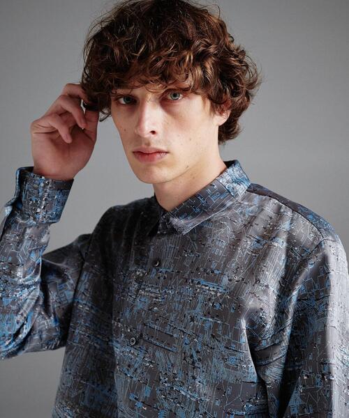 ◇アブストラクトプリント長袖シャツ 楽天市場】アブストラクト