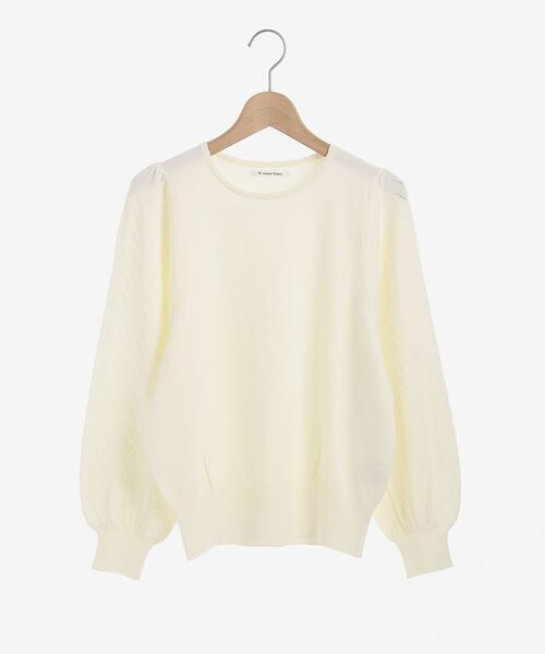 le.coeur blanc（ルクールブラン）の「柄編みスリーブニットプルオーバー（ニット/セーター・レディース・アイボリー/グリーン/ブラック・FREE）」の21枚目の写真