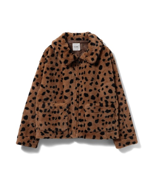 BeAMS DOT（ビームスドット）の「BeAMS DOT / ダルメシアン柄 ファーブルゾン（ブルゾン・レディース・ホワイト系その他5/ブラウン・FREE）」の4枚目の写真