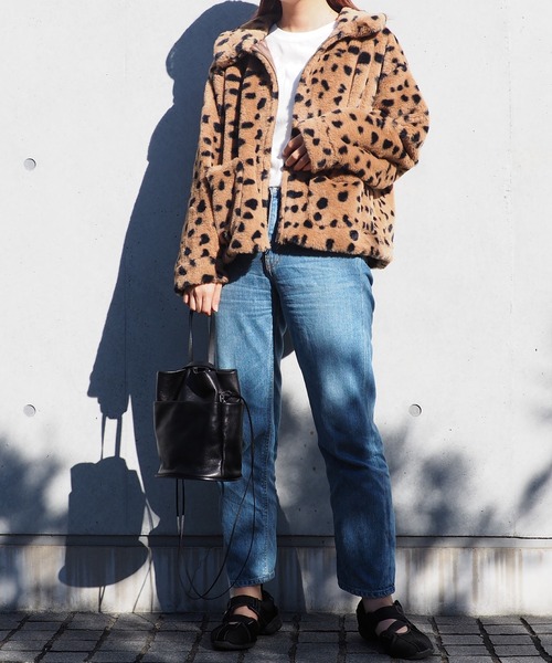 BeAMS DOT（ビームスドット）の「BeAMS DOT / ダルメシアン柄 ファーブルゾン（ブルゾン・レディース・ホワイト系その他5/ブラウン・FREE）」の9枚目の写真