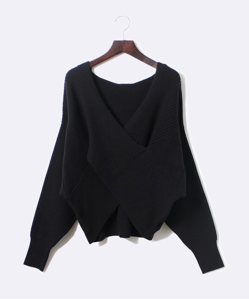 クロスニット　ブラック NOMAE（ノーマエ）の「【NOMAE】クロスニット（ニット/セーター）」 - WEAR
