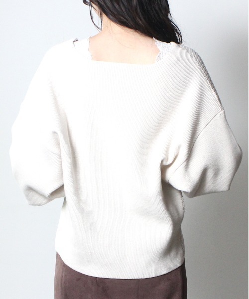 NOMAE(ノーマエ)の「【NOMAE】クロスニット(ニット/セーター・レディース・ホワイト/ブラック/パープル/ライトグリーン・FREE)」の9枚目の写真