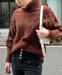 Twinkle;pm（トゥインクルピーエム）の「タートルネックケーブル編み