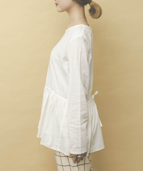 UR Lab.（アーバンリサーチラボ）の「ブラウスコンビショートニットプルオーバー（ニット/セーター・レディース・ネイビー/モカ/グレー系その他・FREE）」の21枚目の写真