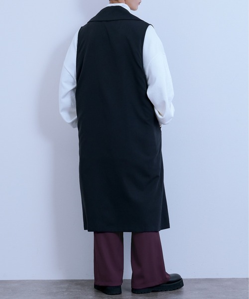 Ellno Loset(エルノロゼット)の「ロングジレ(ベスト・メンズ・ブラック/杢グレー・MEDIUM/LARGE)」の5枚目の写真