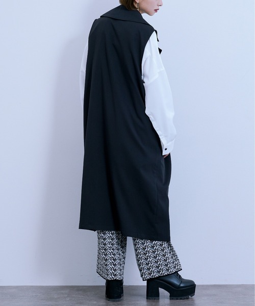 Ellno Loset(エルノロゼット)の「ロングジレ(ベスト・メンズ・ブラック/杢グレー・MEDIUM/LARGE)」の10枚目の写真