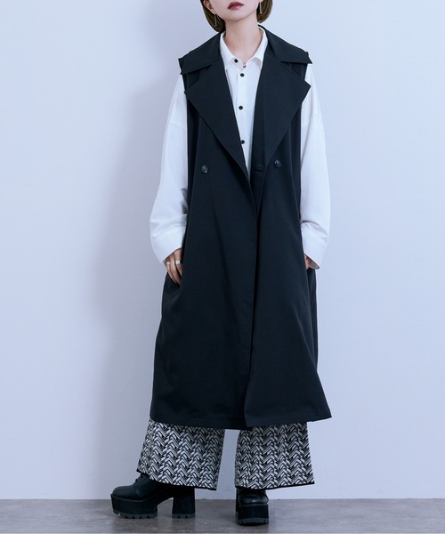 Ellno Loset(エルノロゼット)の「ロングジレ(ベスト・メンズ・ブラック/杢グレー・MEDIUM/LARGE)」の11枚目の写真