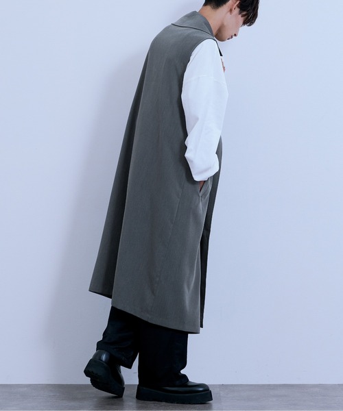 Ellno Loset(エルノロゼット)の「ロングジレ(ベスト・メンズ・ブラック/杢グレー・MEDIUM/LARGE)」の15枚目の写真
