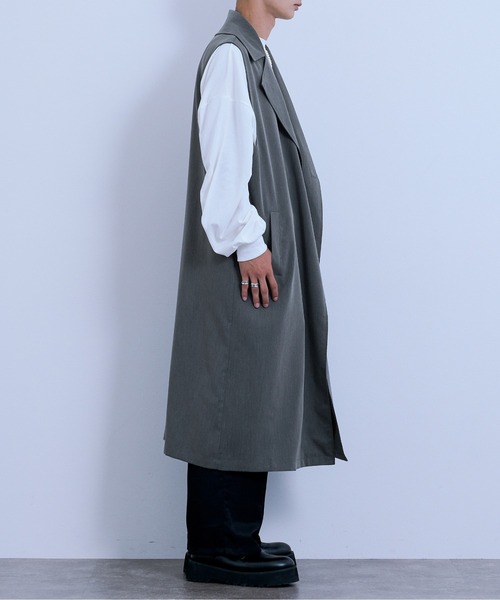 Ellno Loset(エルノロゼット)の「ロングジレ(ベスト・メンズ・ブラック/杢グレー・MEDIUM/LARGE)」の16枚目の写真