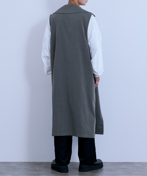 Ellno Loset(エルノロゼット)の「ロングジレ(ベスト・メンズ・ブラック/杢グレー・MEDIUM/LARGE)」の17枚目の写真