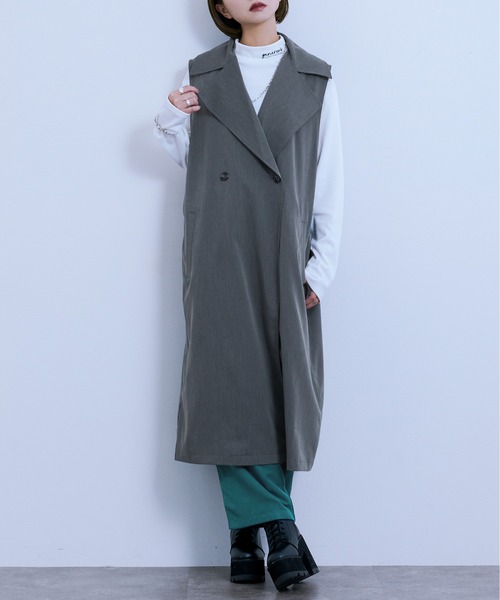 Ellno Loset(エルノロゼット)の「ロングジレ(ベスト・メンズ・ブラック/杢グレー・MEDIUM/LARGE)」の18枚目の写真
