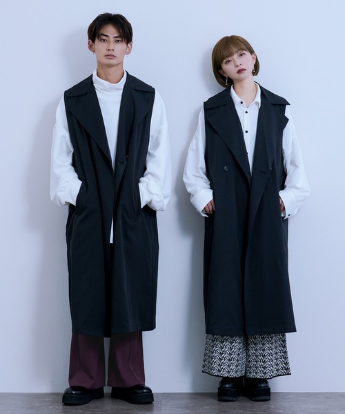 Ellno Loset(エルノロゼット)の「ロングジレ(ベスト・メンズ・ブラック/杢グレー・MEDIUM/LARGE)」の22枚目の写真