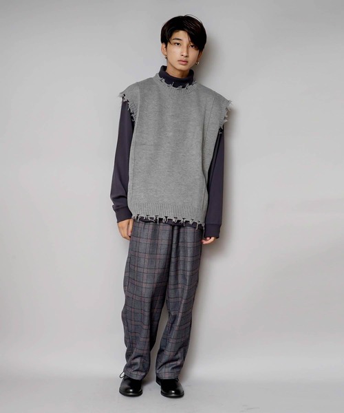 UNIIT(ユニット)の「【UNIIT/ユニット】ダメージニットベスト(ベスト・メンズ・ダークグリーン/ベージュ/グリーン/杢グレー・SMALL/MEDIUM/LARGE)」の7枚目の写真