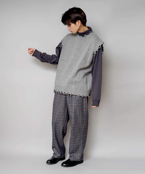 UNIIT(ユニット)の「【UNIIT/ユニット】ダメージニットベスト(ベスト・メンズ・ダークグリーン/ベージュ/グリーン/杢グレー・SMALL/MEDIUM/LARGE)」の10枚目の写真