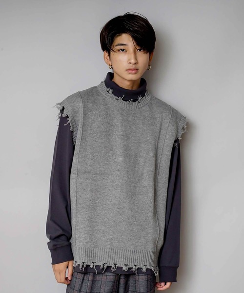 UNIIT(ユニット)の「【UNIIT/ユニット】ダメージニットベスト(ベスト・メンズ・ダークグリーン/ベージュ/グリーン/杢グレー・SMALL/MEDIUM/LARGE)」の12枚目の写真