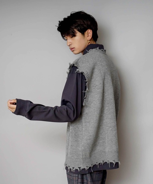 UNIIT(ユニット)の「【UNIIT/ユニット】ダメージニットベスト(ベスト・メンズ・ダークグリーン/ベージュ/グリーン/杢グレー・SMALL/MEDIUM/LARGE)」の15枚目の写真
